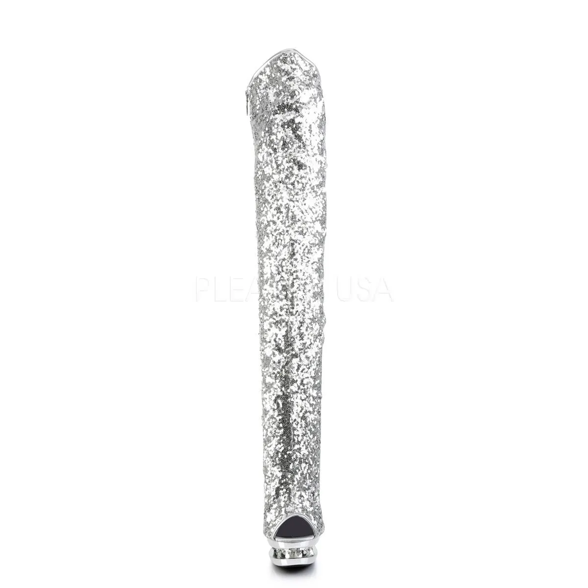 6 Inch Heel BLONDIE-R-3011 Silver Sequins