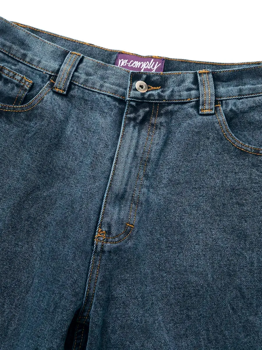 No-Comply 43 Denim Loose Fit Skate Pant - Teal Wash
