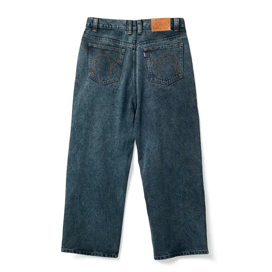 No-Comply 43 Denim Loose Fit Skate Pant - Teal Wash
