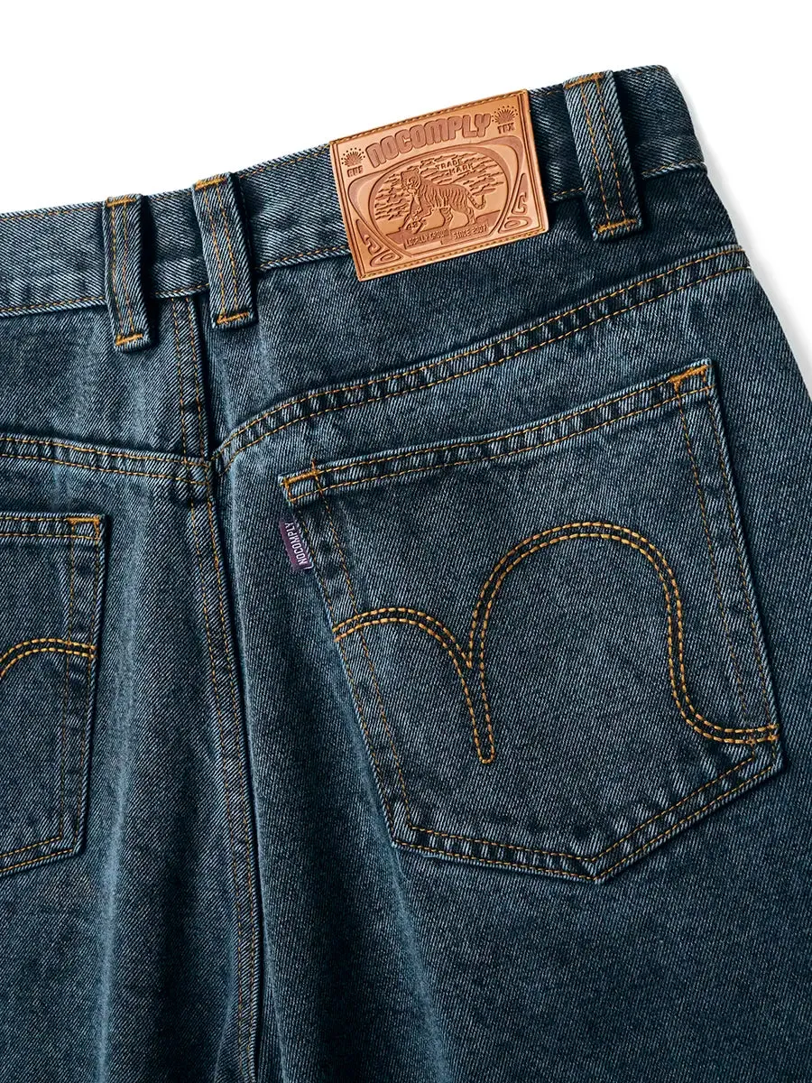 No-Comply 43 Denim Loose Fit Skate Pant - Teal Wash