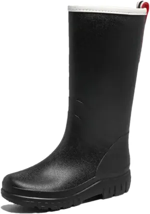 Women's Knee-High High Top Rain Boots Thick Sole Block Heel Non Slip Waterproof Kitchen Work Garden Boots